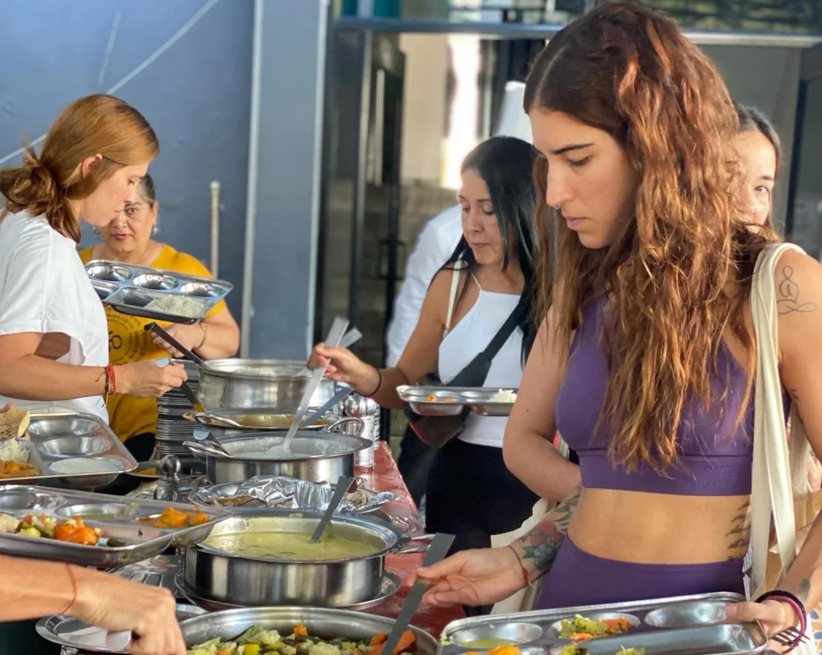 Yoga TTC Students Enjoying Sattvic Food at Rishikul Yogshala Rishikesh