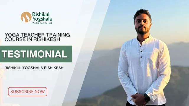 Student explaining how she left her job to train as a yoga teacher in Rishikesh