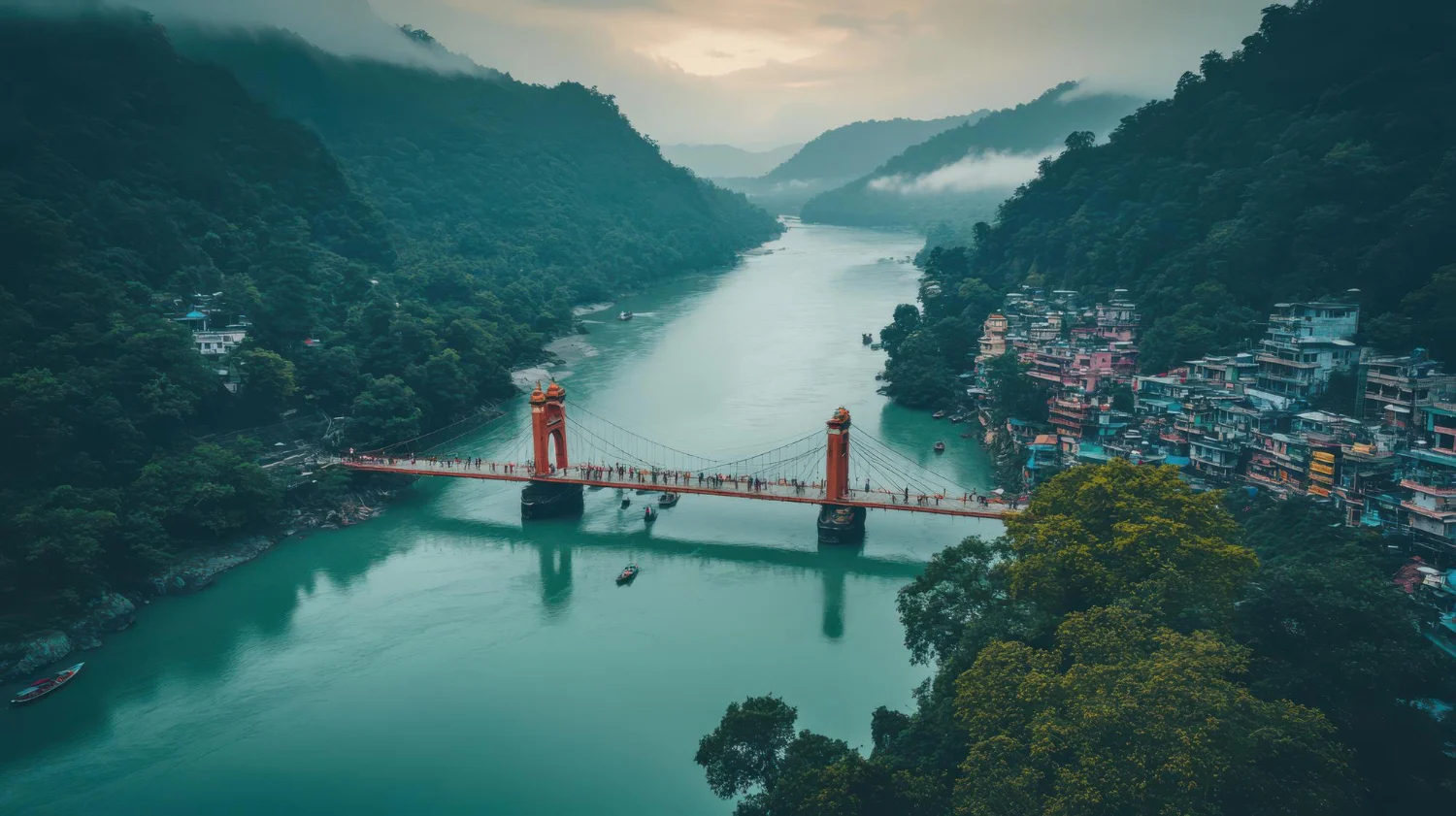 Ram Jhula Bridge in Rishikesh