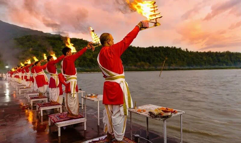Ganga Aarti at Triveni Ghat in Rishikesh